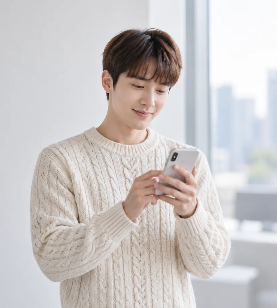 울산 급전 상담을 휴대전화로 안내받는 고객